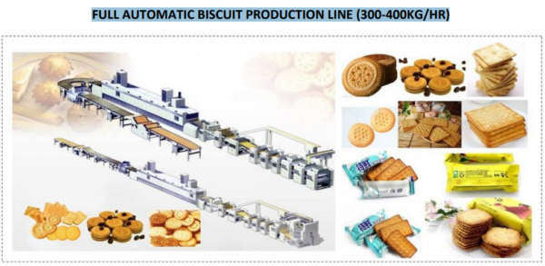FULL AUTOMATIC BISCUIT PRODUCTION LINE (300-400KG/HR)